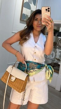 Lenço Acetinado Tricolor Estampa Arabesco