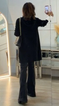 Maxi Cardigan Tricot Anabel Com Capuz