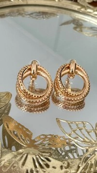 Brinco Argola Dupla Texturizada Grande
