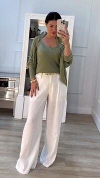 Twin Set Tricot Sheyla Com Entremeios Blusa Regata & Cardigan