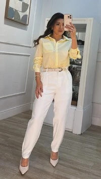 Camisa Tricoline Bolso Único Gabriela Martingalê Nos Punhos