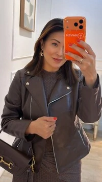 Jaqueta Couro Eco Ashley Zíper Prata