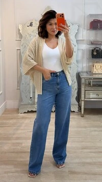 Kimono Tricot Vazado Fabi Mangas 3/4