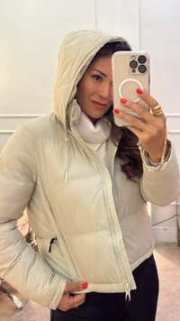 Jaqueta Puffer Nylon Thabata Com Reguladores No Barrado
