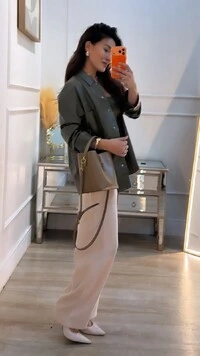 Maxi Camisa Couro Eco Luiza Bolso Único Frontal