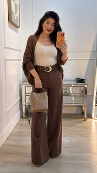 Kimono Capa Tricot Lulu Punhos Largos Canelados