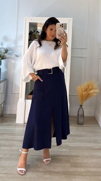 Blusa Cropped Tricot Amplo Kim Mangas 7/8