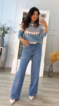 Blusa Tricot Lia Estampa Triâgulos