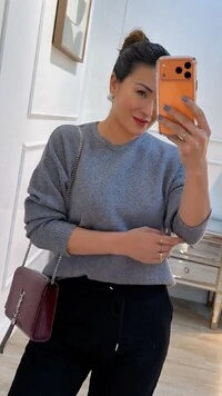 Blusa Tricot Marina Punhos Largos Canelados Detalhe De Botão