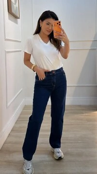 Blusa Malha Decote V Eliza Mangas Curtas