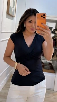 Blusa Cachequer Suplex Gisele Drapeado Lateral