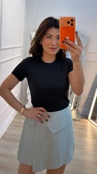 Blusa Texturizada Flávia Mangas Curtas