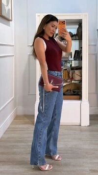 Blusa Regata Tricot Canelada Louise Faixa Lateral