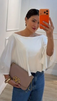 Blusa Camille Malha Canelada Morcego