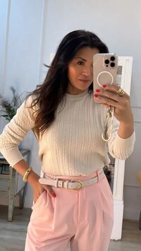 Blusa Tricot Gola Careca Paloma Trançados Pela Peça