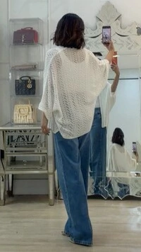 Kimono Tricot Vazado Fabi Mangas 3/4