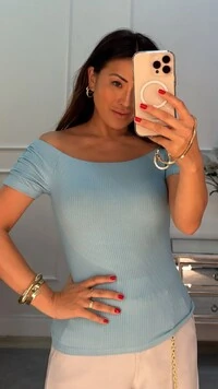 Blusa Canelada Ombro A Ombro Juliana