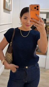 Blusa Ampla Tricot Julie Gola Canoa