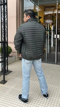 Jaqueta Casaco Nylon Luan Punhos E Barrado Largos Canelados