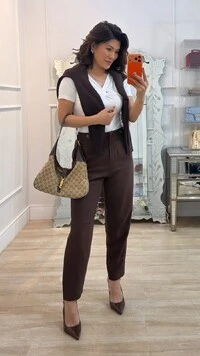 Blusa Tricot Alice Detalhe Faixa Com Nervura Canelada Frontal