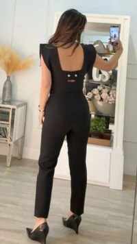 Calça Alfaiataria Cassia Botão Espiral E Fivela Dourados