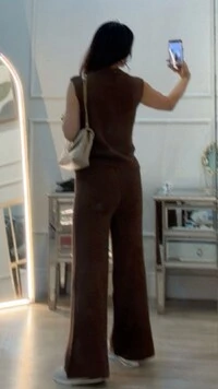 Calça Pantalona Tricot Natasha Pala Larga
