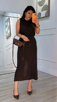 Blusa Regata Tricot Natasha Gola Careca