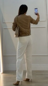 Jaqueta Casaco Suede Milena Martingale No Posterior Do Barrado