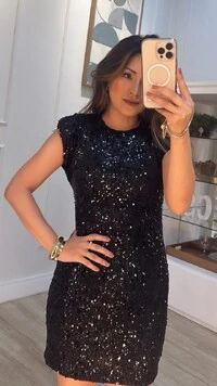 Vestido Muscle Curto Paêtas Laisa