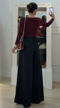 Blusa De Malha Decote V Transpassado Lina Mangas Longas