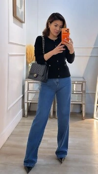 Cardigan Curto Tricot Trançados Frontais Suzy Botões Dourados