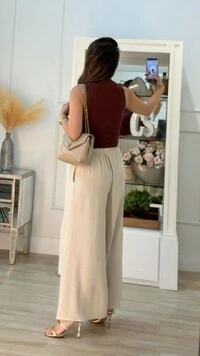 Blusa Regata Cropped Canelada Mia Gola Alta