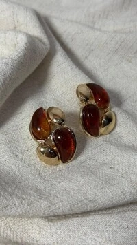 Brinco Gota Bicolor Com Dourado