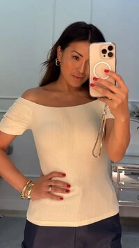 Blusa Canelada Ombro A Ombro Juliana