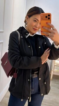 Parka Capuz Removível Denise Puxadores Reguláveis Na Cintura