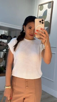 Blusa Ampla Tricot Julie Gola Canoa