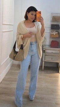 Kimono Tricot Vazado Fabi Mangas 3/4