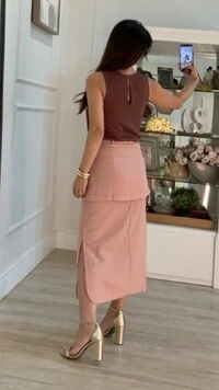 Blusa Regata Viscose Posterior Com Recorte Em Gota