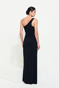 Vestido Longo Drapeado Cris Ombro Único