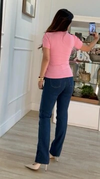 Blusa De Malha Thalita Mangas Curtas Vazadas