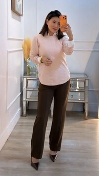 Blusa Tricot Nervuras Em Zigue-Zague Noelle Barrado Arredondado