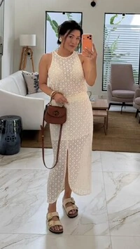 Saia Midi Rendada Fenda Frontal Ingrid Detalhe Lenço Com Amarração