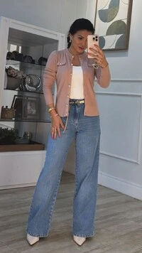 Cardigan Canelado Alicia Botões De Flor Com Pérola