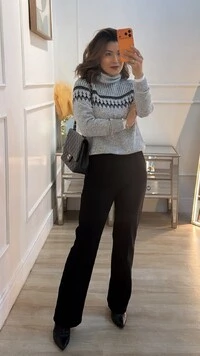 Blusa Tricot Vivian Gola Rolê Estampado