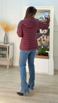 Jaqueta Nylon Pespontos Na Horizontal Michelly Ziper Onix