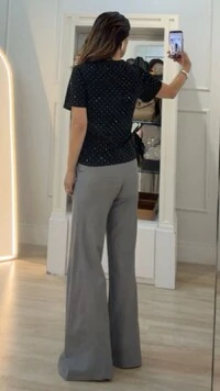 Blusa Malha Shine Com Strass Hotfix