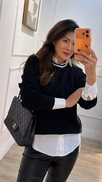 Blusa Tricot Jessica Detalhe Listrado Na Gola