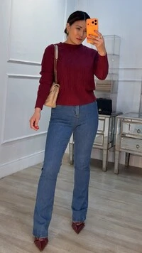 Blusa Tricot Pati Mangas Longas Detalhe Trançado