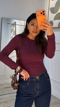 Blusa De Malha Drapeado Lateral Mila Mangas Longas