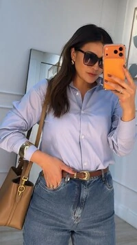 Maxi Camisa Talita Com Pregas Nos Punhos